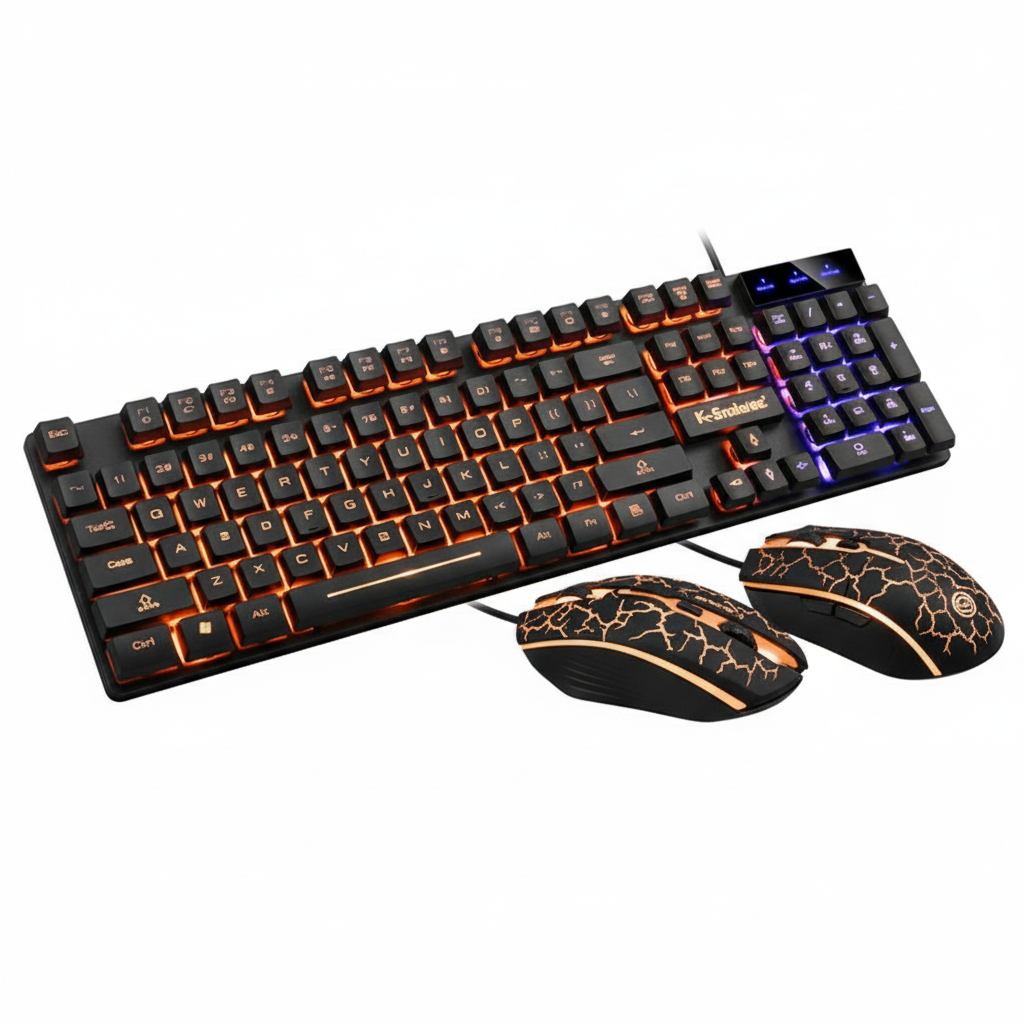 KM320 Keyboard And Mouse Set Waterproof Luminous Game Backlit Keyboard