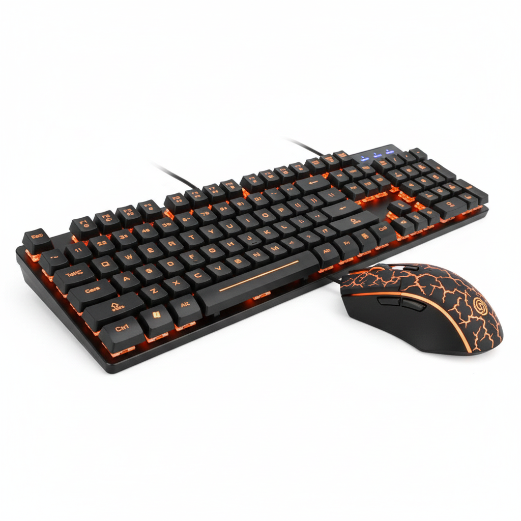 KM320 Keyboard And Mouse Set Waterproof Luminous Game Backlit Keyboard